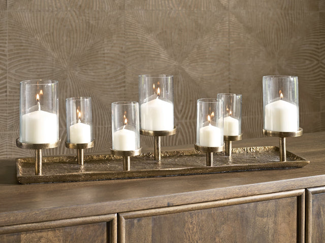 Wallmond Antique Brass Finish Candle Holder