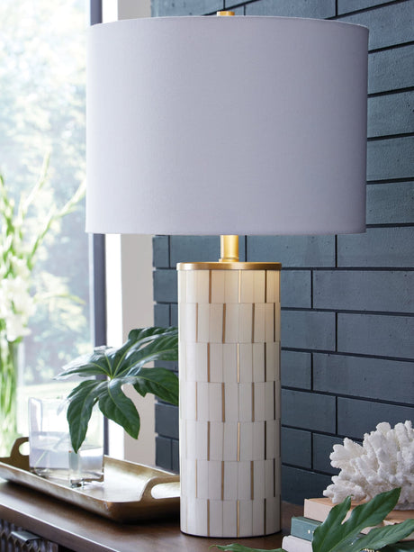 Faridworth White/Gold Finish Table Lamp