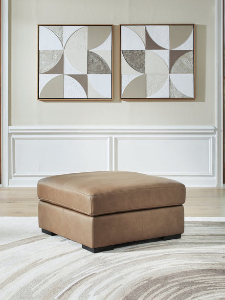 Veronella Sahara Leather Oversized Accent Ottoman