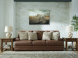 VillaCourt Caramel Faux Leather Sofa