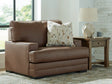 VillaCourt Caramel Faux Leather Oversized Chair
