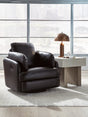 Modmax II Black Leather Swivel Glider Recliner
