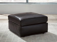 Modmax II Black Leather Oversized Accent Ottoman