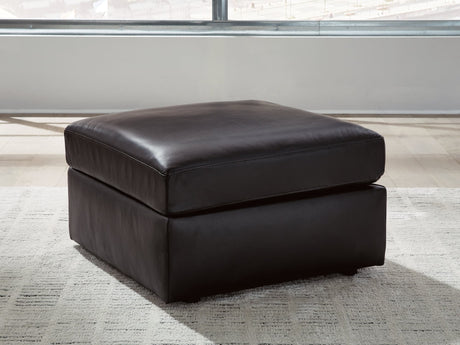 Modmax II Black Leather Oversized Accent Ottoman