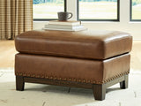 Saonara Amber Leather Ottoman