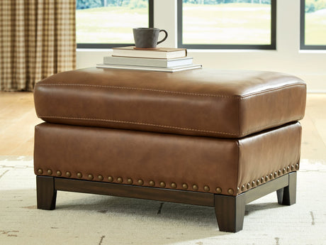 Saonara Amber Leather Ottoman