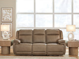 Glencroft Sahara Leather Power Reclining Sofa
