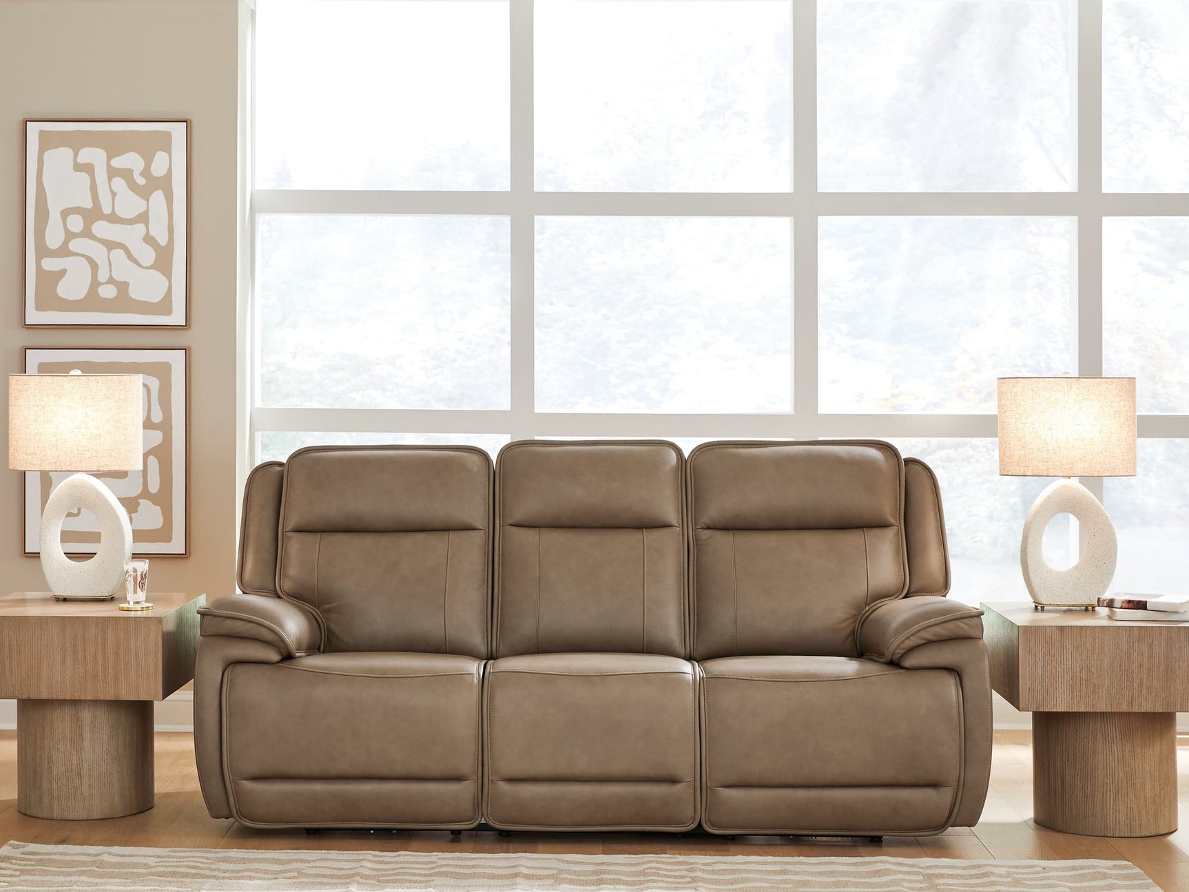 Glencroft Sahara Leather Power Reclining Sofa