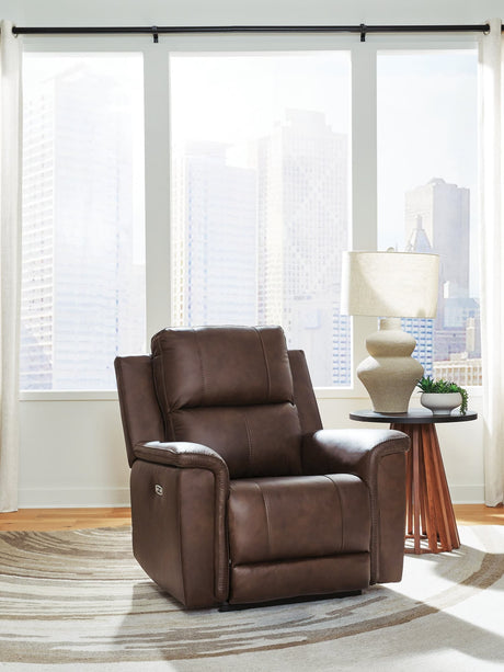 Bleckley Espresso Leather Power Recliner