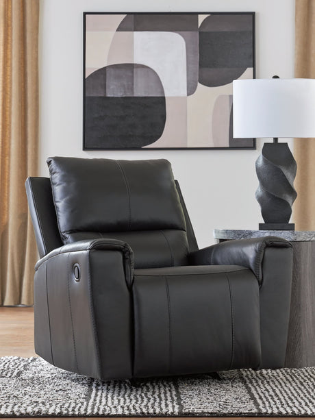 Glossmore Black Leather Recliner