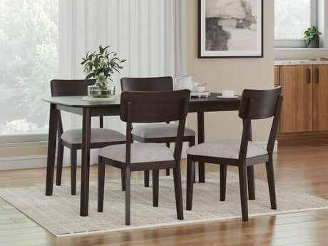 Mallenette Merlot Dining Table and 4 Chairs (Set of 5)