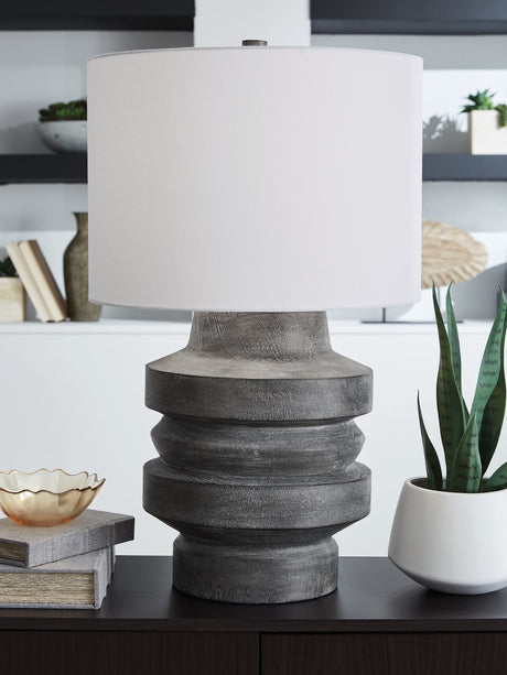 Wahida Distressed Black Table Lamp