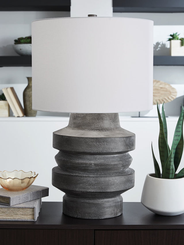 Wahida Distressed Black Table Lamp
