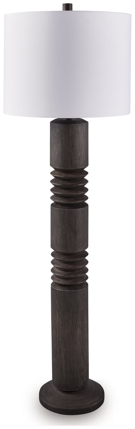 Fainwell Distressed Black Floor Lamp