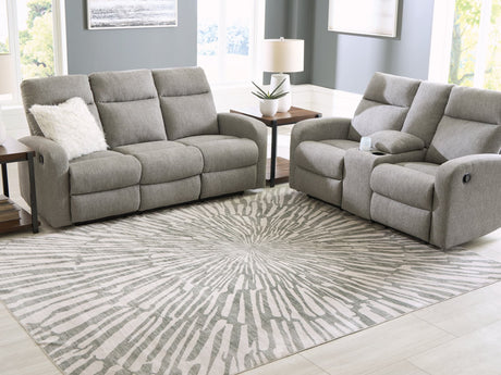 Verland Gray/White Washable 7'6" x 9'6" Area Rug