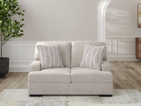 High Profile Taupe Chenille Loveseat