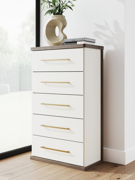 Kendanport Brown/White Chest of Drawers