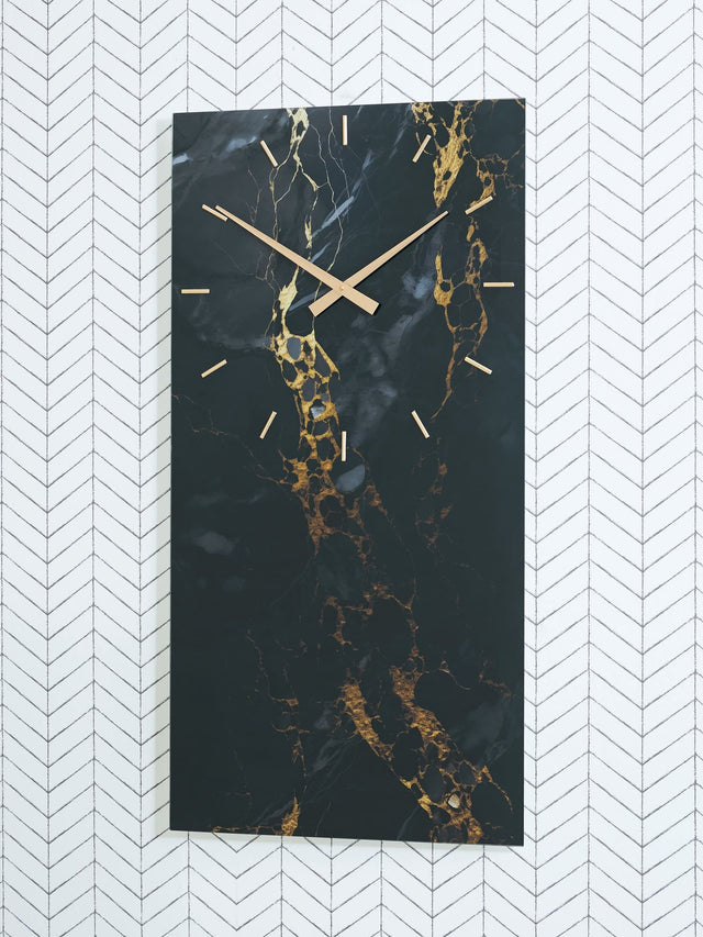 Teague Black/Gold Finish Wall Clock