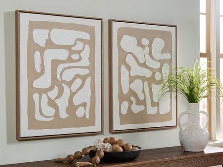 Waldett Beige/White Wall Art (Set of 2)