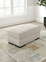 High Profile Taupe Chenille Ottoman