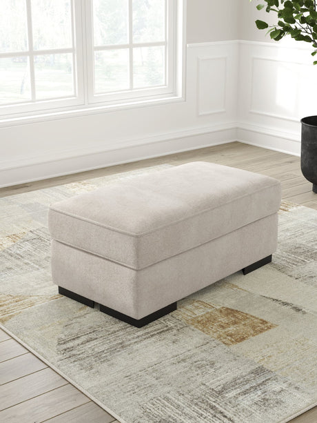 High Profile Taupe Chenille Ottoman