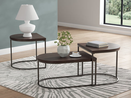 Vanmore Dark Brown Table (Set of 3)