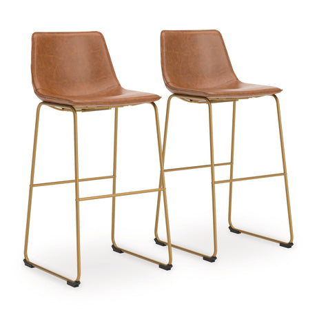 Ciabori Brown/Gold Bar Height Bar Stool