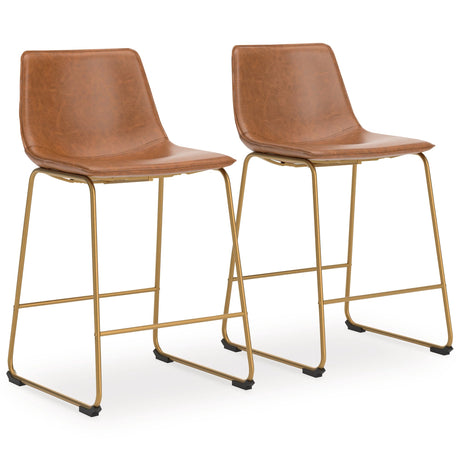 Ciabori Brown/Gold Counter Height Barstool