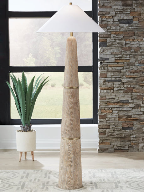 Gasparleigh Brown/Gold Finish Floor Lamp