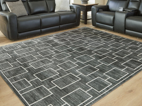 Elderland Black/Gray Washable 7'6" x 9'6" Area Rug
