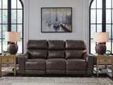 Crossplex Smoke Leather Power Reclining Sofa