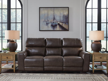Crossplex Smoke Leather Power Reclining Sofa