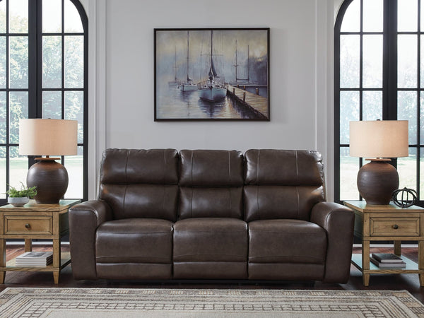 Crossplex Smoke Leather Power Reclining Sofa