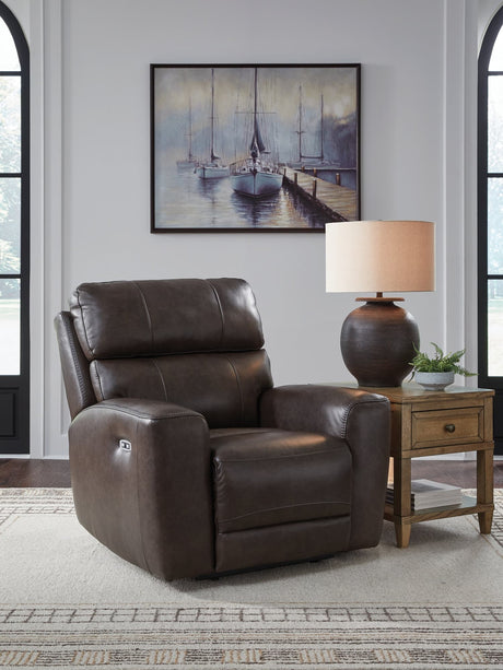 Crossplex Smoke Leather Power Recliner