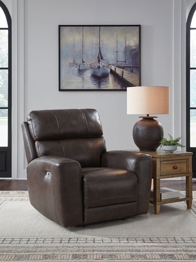 Crossplex Smoke Leather Power Recliner