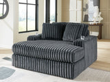 Midnight-Madness Gunmetal Velvet Oversized Chaise