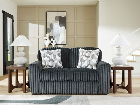 Midnight-Madness Gunmetal Velvet Loveseat
