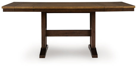 Rylandeen Light Brown/Dark Brown Counter Height Dining Extension Table