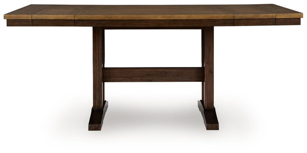 Rylandeen Light Brown/Dark Brown Counter Height Dining Extension Table