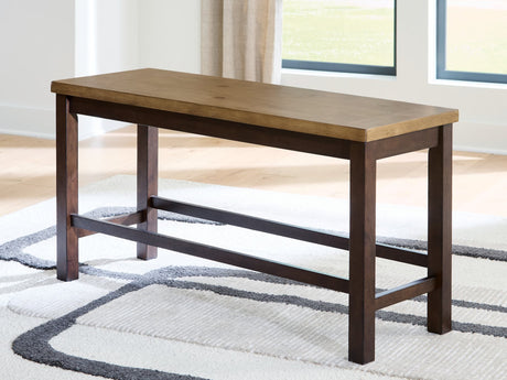 Rylandeen Light Brown/Dark Brown Counter Height Dining Bench