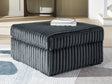 Midnight-Madness Gunmetal Velvet Oversized Accent Ottoman
