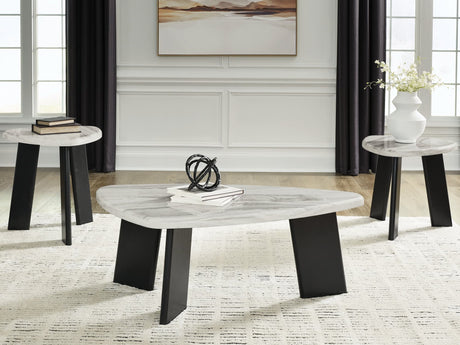 Lilyberg Gray/Black Table (Set of 3)