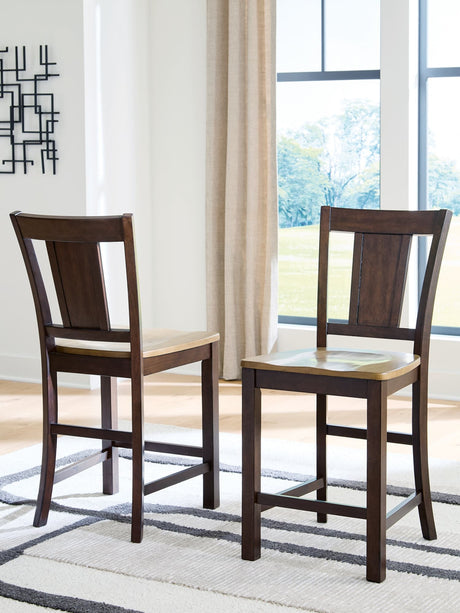 Rylandeen Light Brown/Dark Brown Counter Height Barstool
