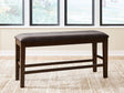 Haddigan Dark Brown Counter Height Dining Bench