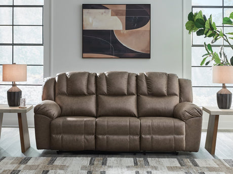 Lowilla Driftwood Faux Leather Reclining Sofa