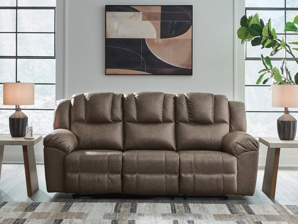 Lowilla Driftwood Faux Leather Reclining Sofa