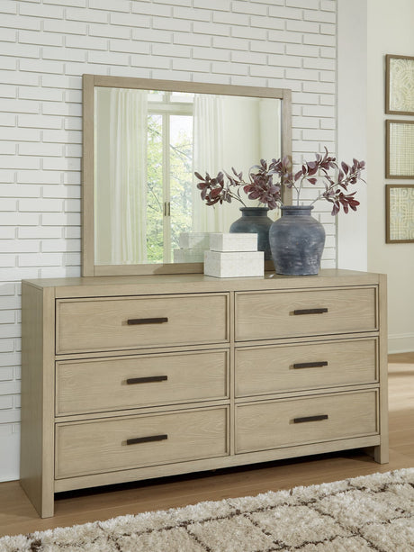 Calmoro Gray Dresser and Mirror