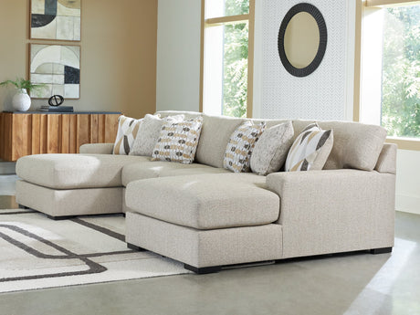 Laurelgrove Pebble Chenille,Performance Fabric,Next-Gen Nuvella™ 3-Piece Double Chaise Sectional