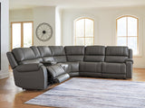 5Z - Pittson Anchor Leather 6-Piece Power Reclining Sectional