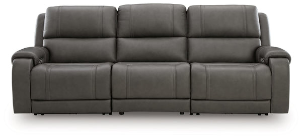 5Z - Pittson Anchor Leather 3-Piece Power Sectional Reclining Sofa
